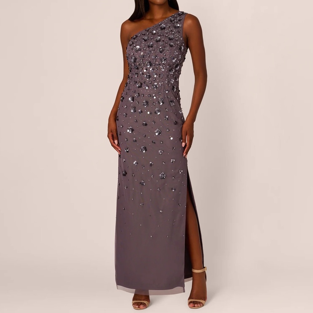 Adrianna Papell One-Shoulder Dress in moonscape
